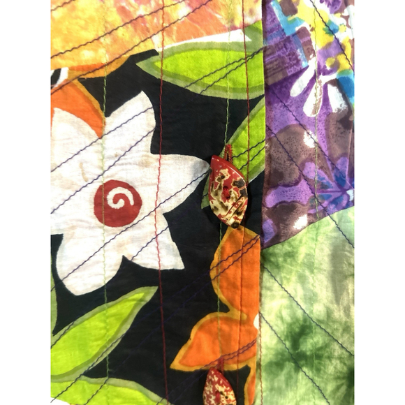 Vintage‎ Life Style Quilted Boho Artsy Patchwork Jacket Size M - Picture 4 of 7